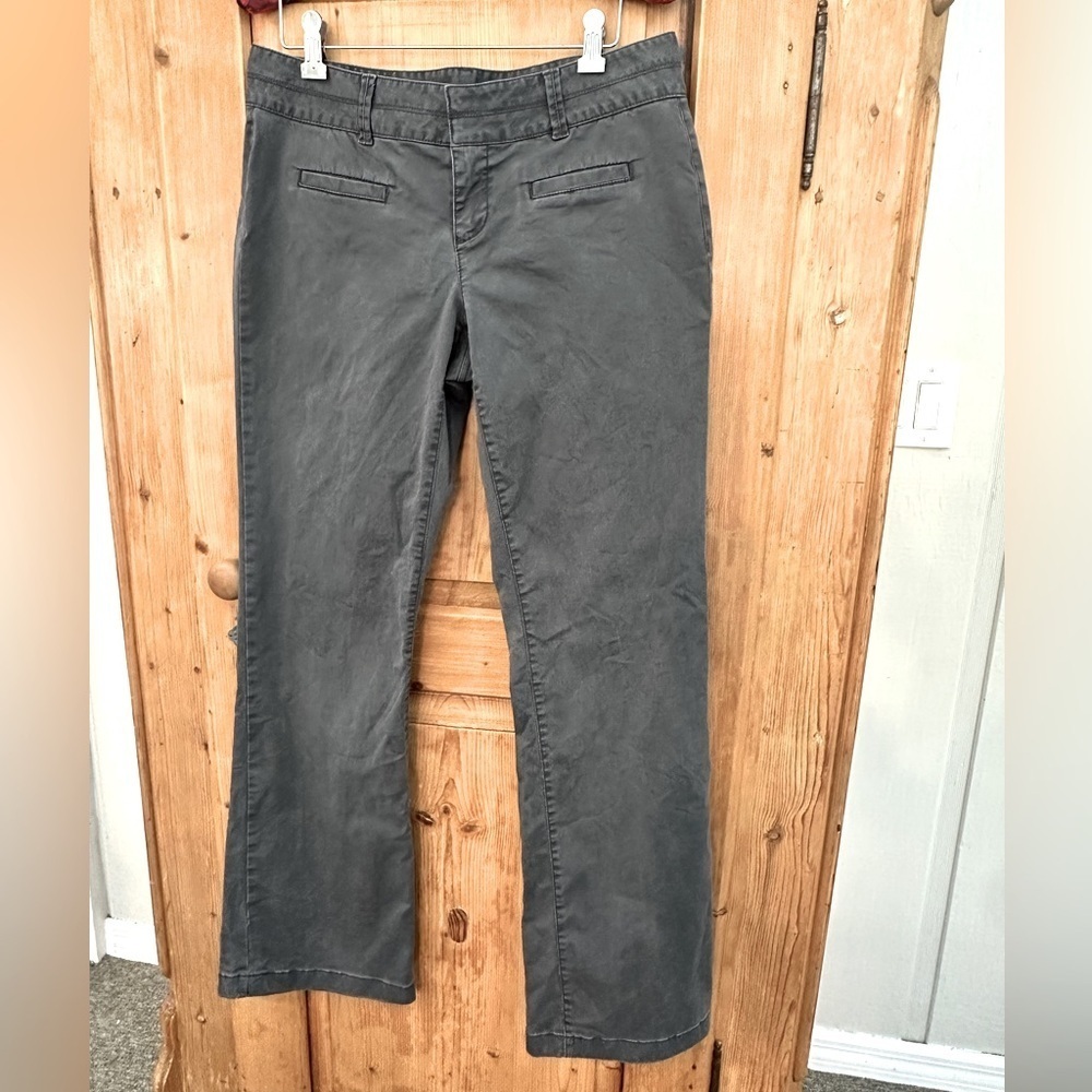 Loft Marisa Gray Stonewashed Style Cotton Blend Trousers Size 4